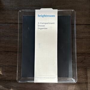 Brightroom 3 Compartment‎ Drawer Organizer NEW Clear Black Kitchen Bathroom